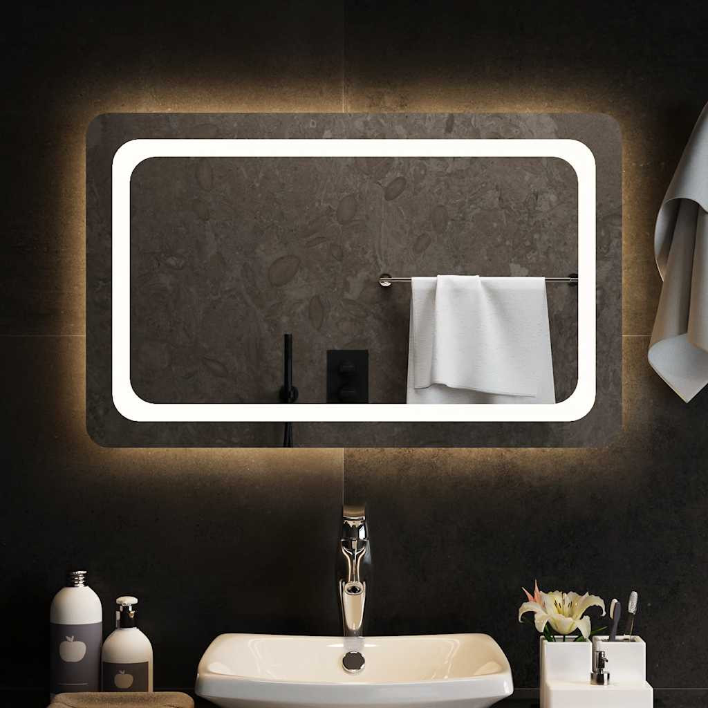 vidaXL LED-Badspiegel 80x50 cm