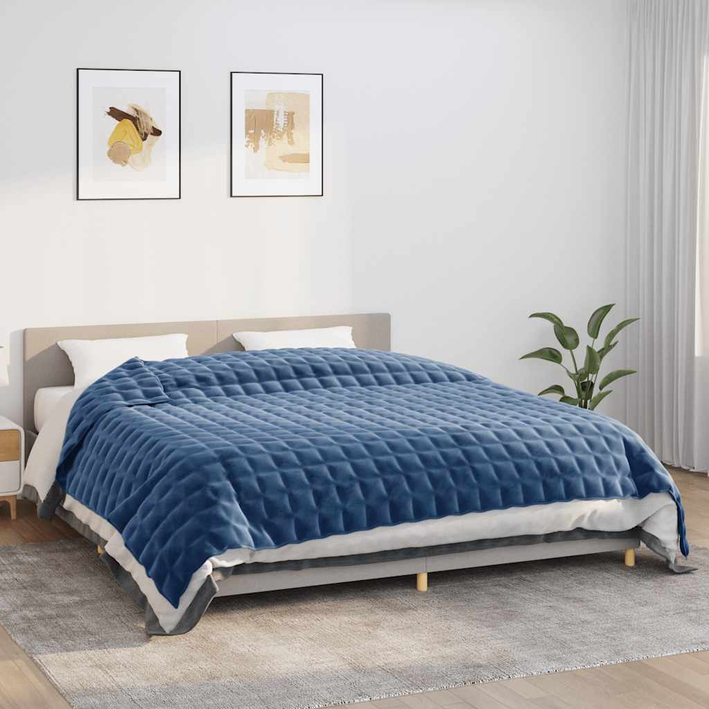 vidaXL Gewichtsdecke Blau 220x260 cm 15 kg Stoff