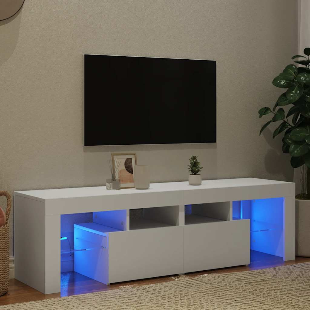 vidaXL TV-Schrank mit LED-Beleuchtung Weiß 140x36,5x40 cm