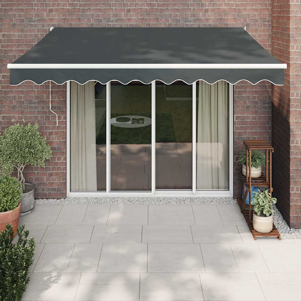 vidaXL Markise Einziehbar Anthrazit 3,5x2,5 m Stoff und Aluminium