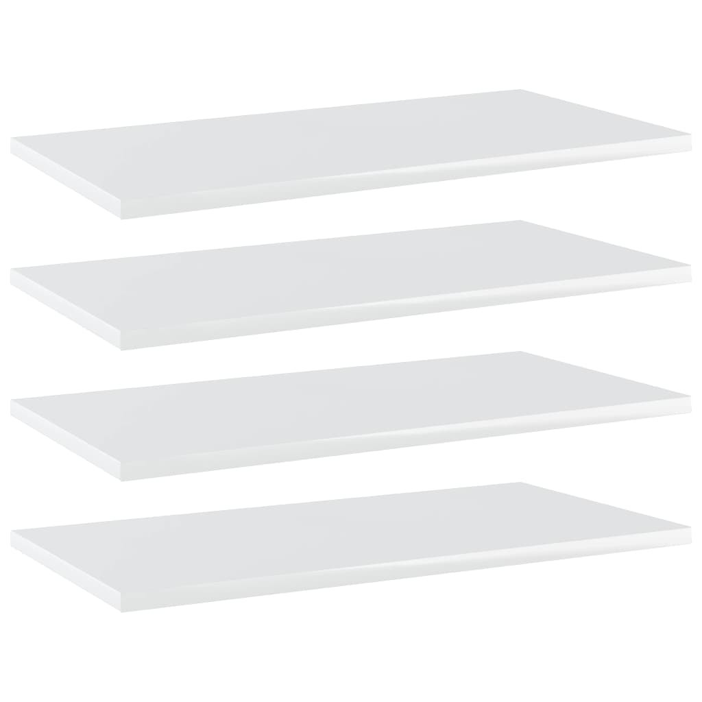 vidaXL Bücherregal-Bretter 4 Stk. Hochglanz-Weiß 60x30x1,5 cm