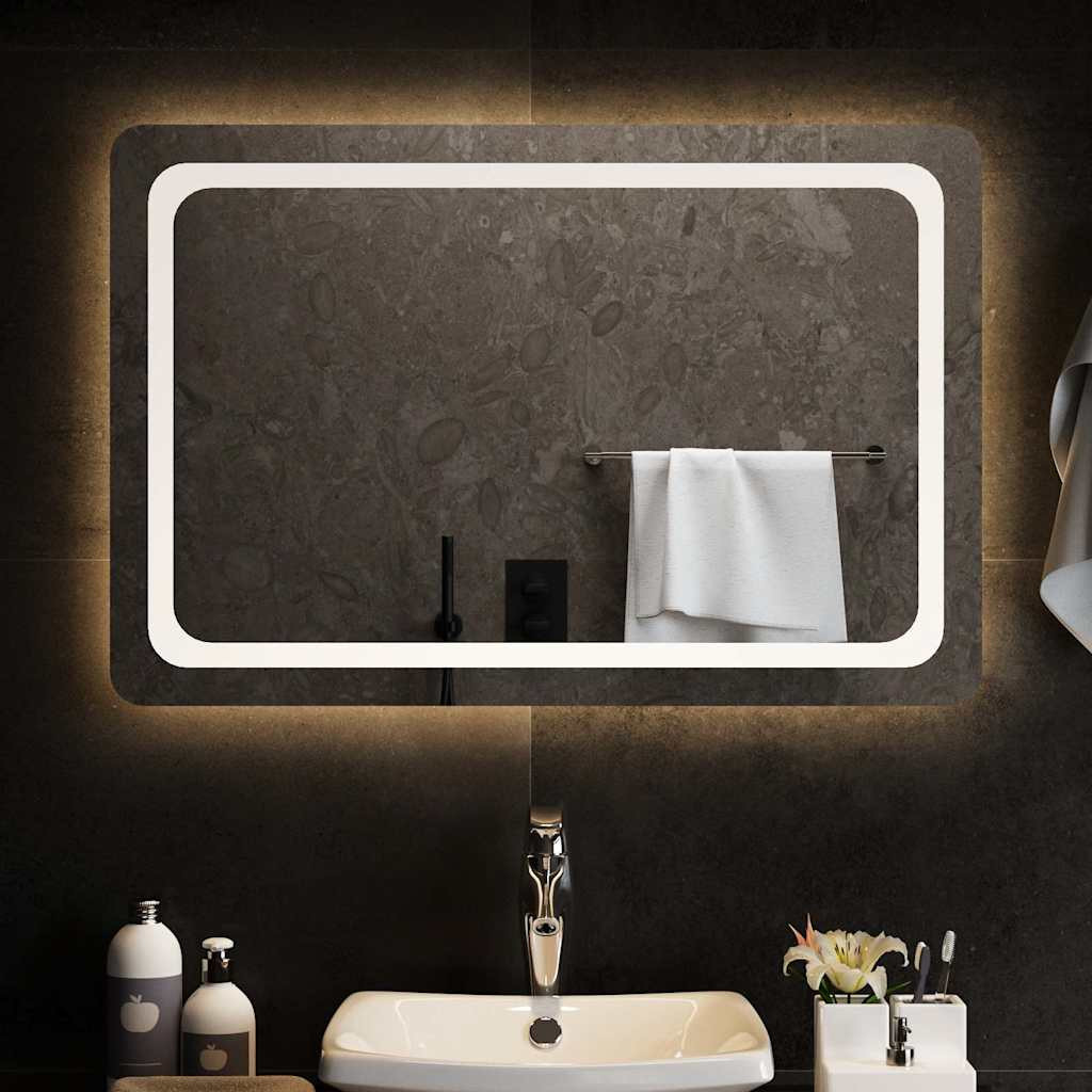 vidaXL LED-Badspiegel 90x60 cm