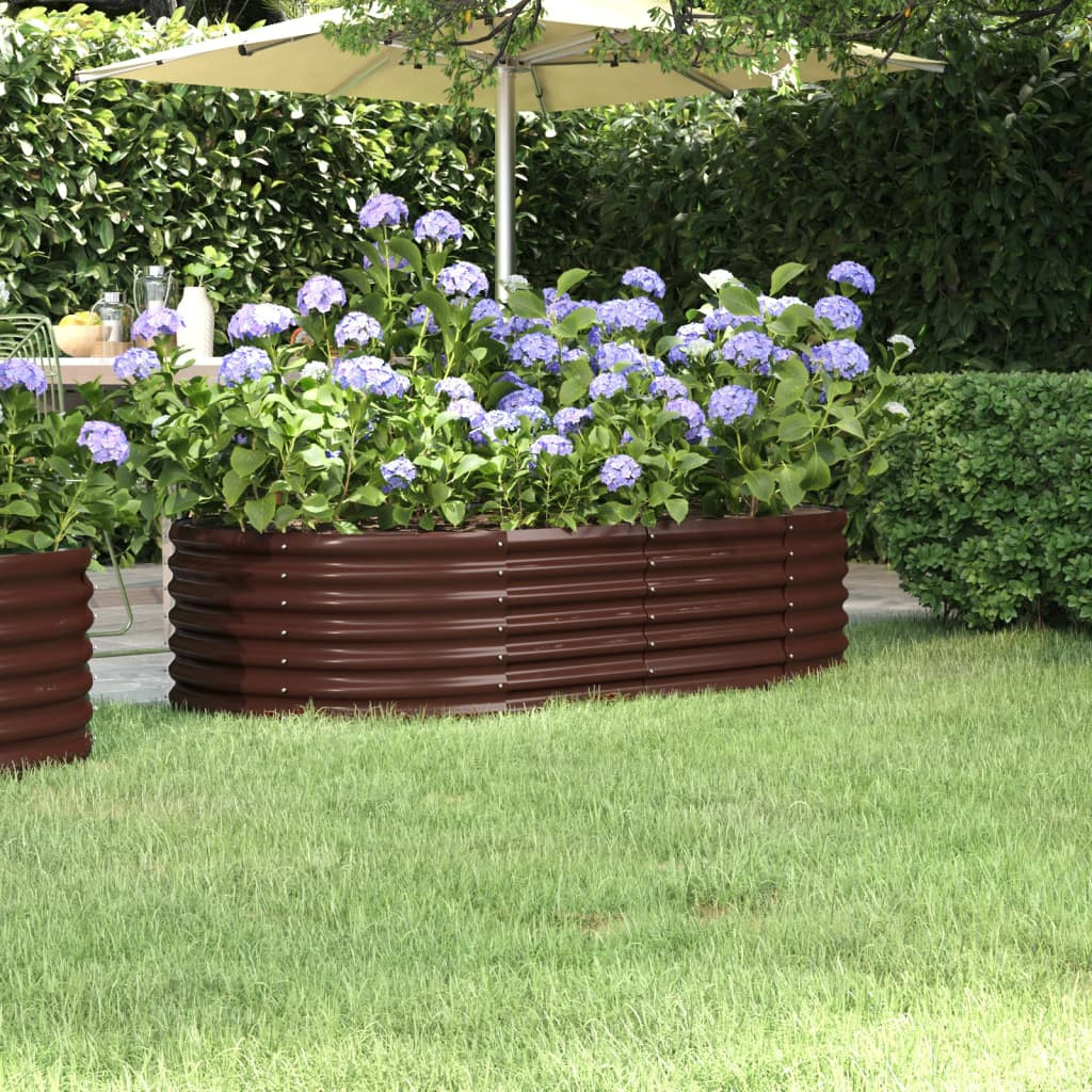 vidaXL Hochbeet Verzinkter Stahl 152x80x36 cm Braun