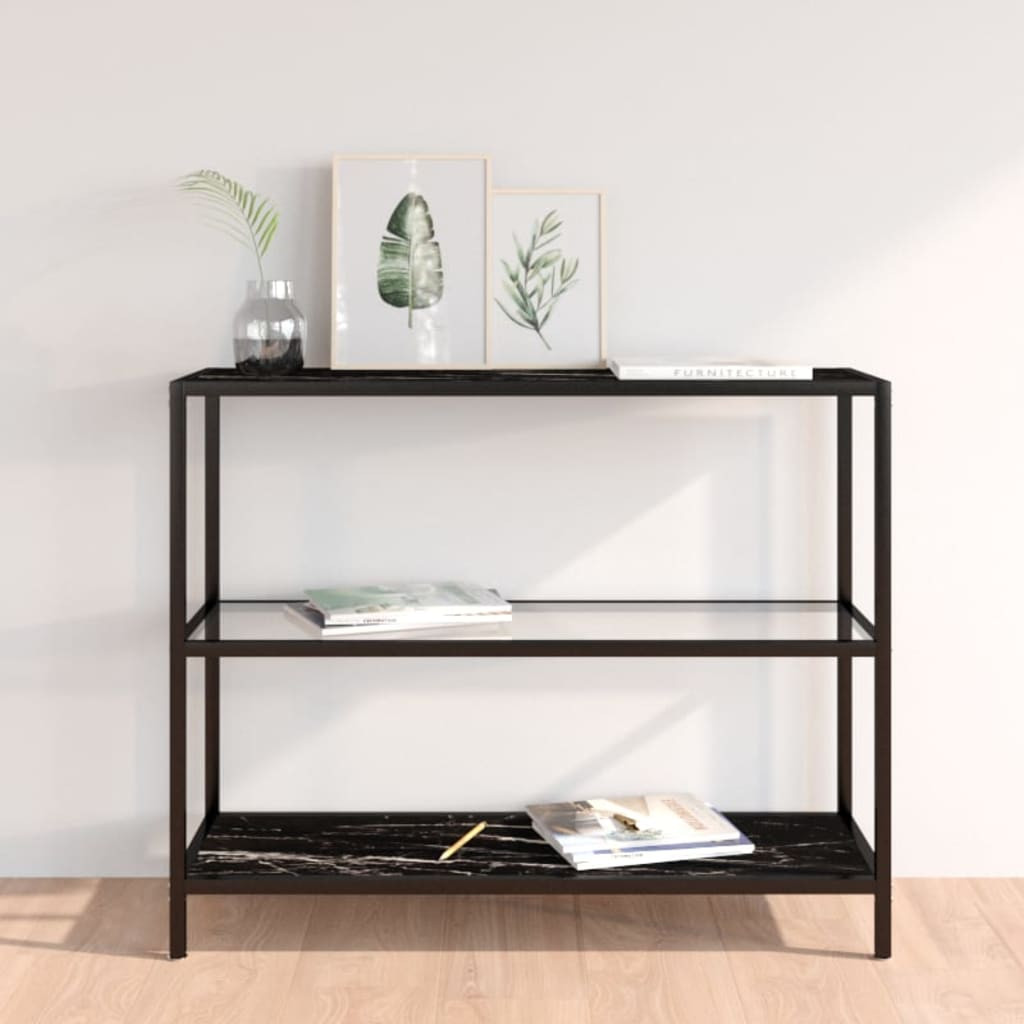 vidaXL Regal Transparent und Marmor 100x36x90 cm Gehärtetes Glas
