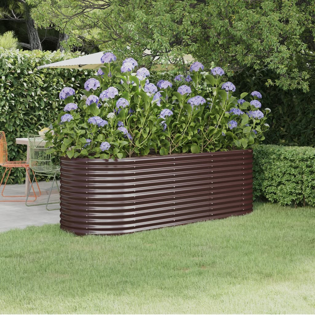 vidaXL Hochbeet Verzinkter Stahl 224x80x68 cm Braun