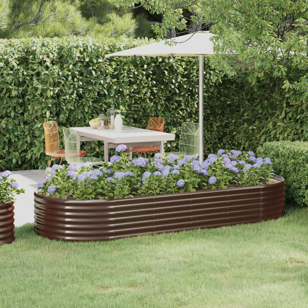 vidaXL Hochbeet Verzinkter Stahl 249x100x36 cm Braun