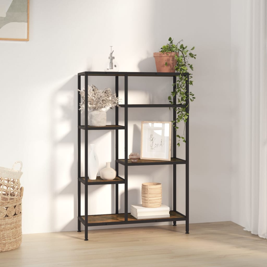 vidaXL Bücherregal 80x30x120 cm Stahl und Holzwerkstoff