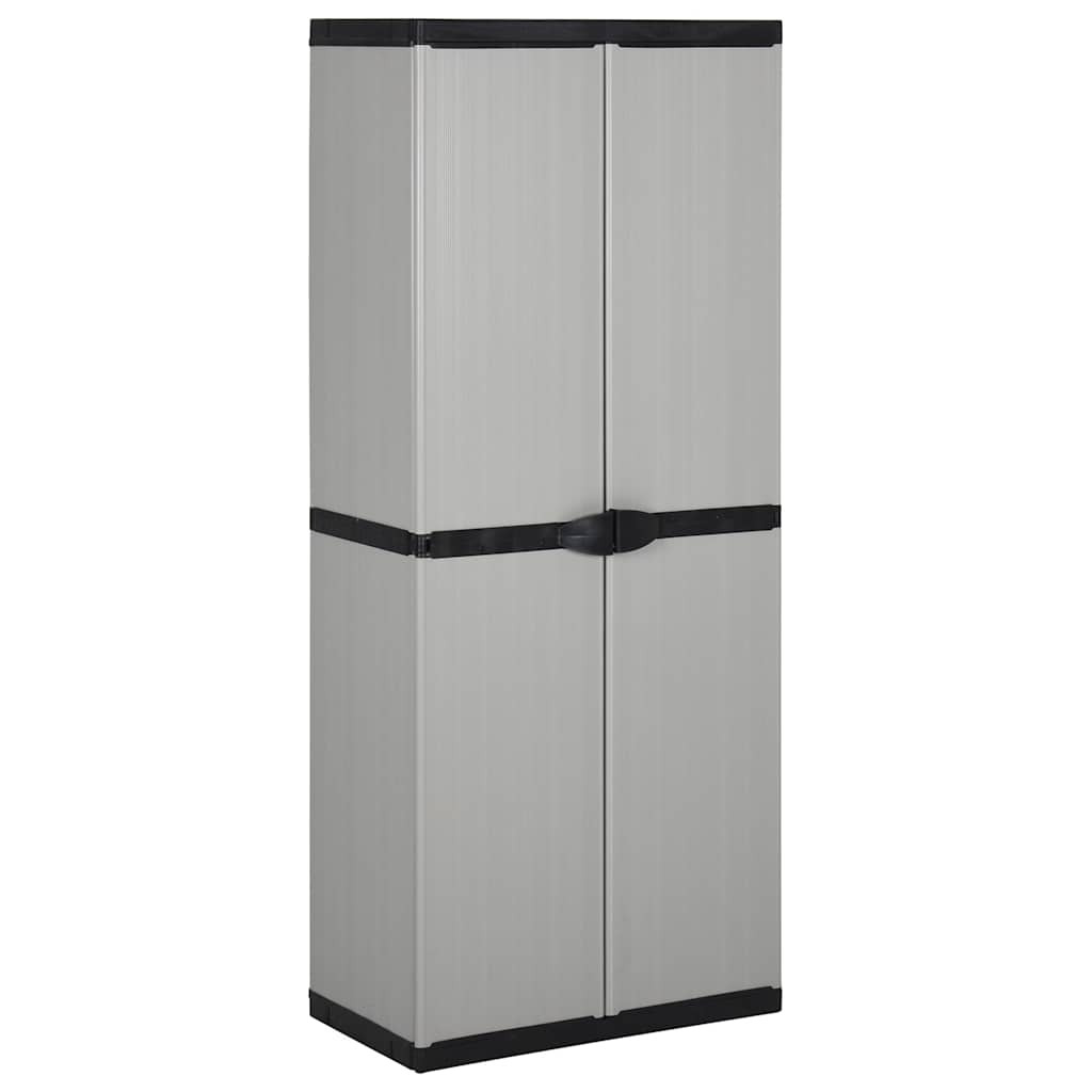 vidaXL Garten-Lagerschrank mit 3 Böden Grau & Schwarz 68x40x168 cm