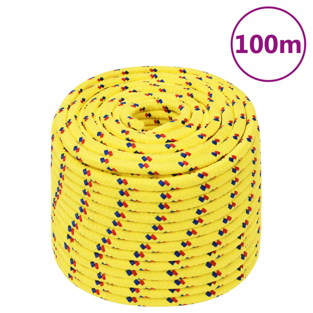vidaXL Bootsseil Gelb 14 mm 100 m Polypropylen