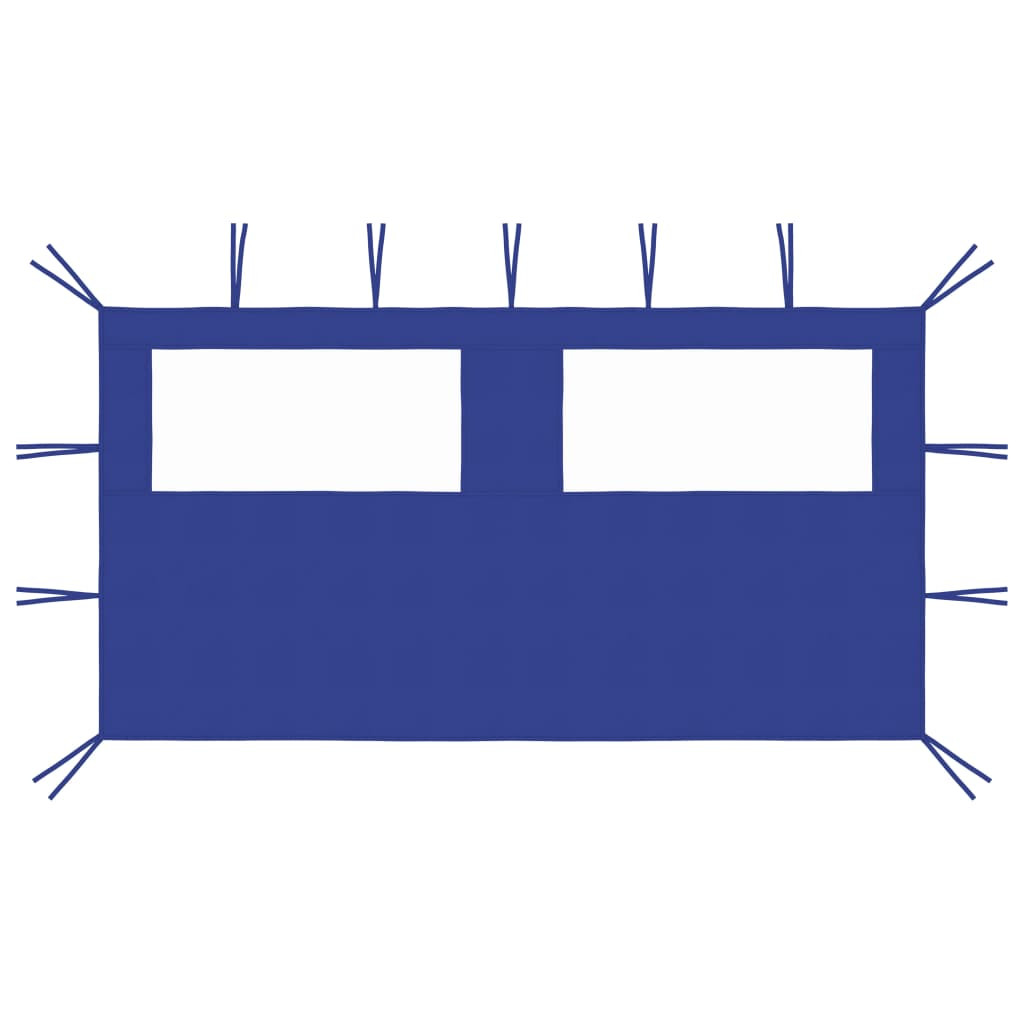 vidaXL Pavillon-Seitenwand mit Fenstern 4x2 m Blau