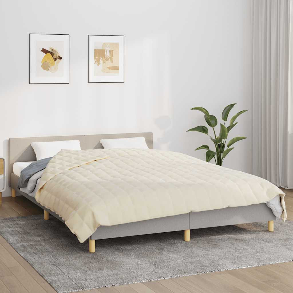 vidaXL Gewichtsdecke Hellcreme 200x200 cm 13 kg Stoff