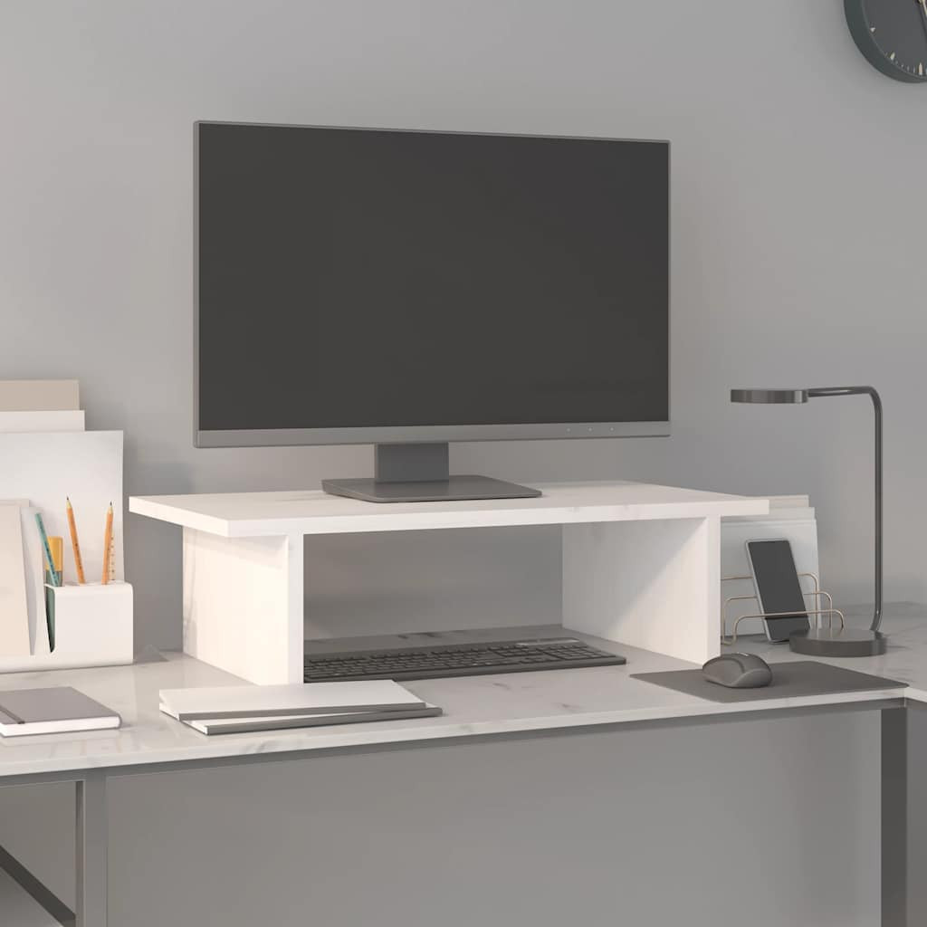 vidaXL Monitorständer Weiß 50x27x15 cm Massivholz Kiefer
