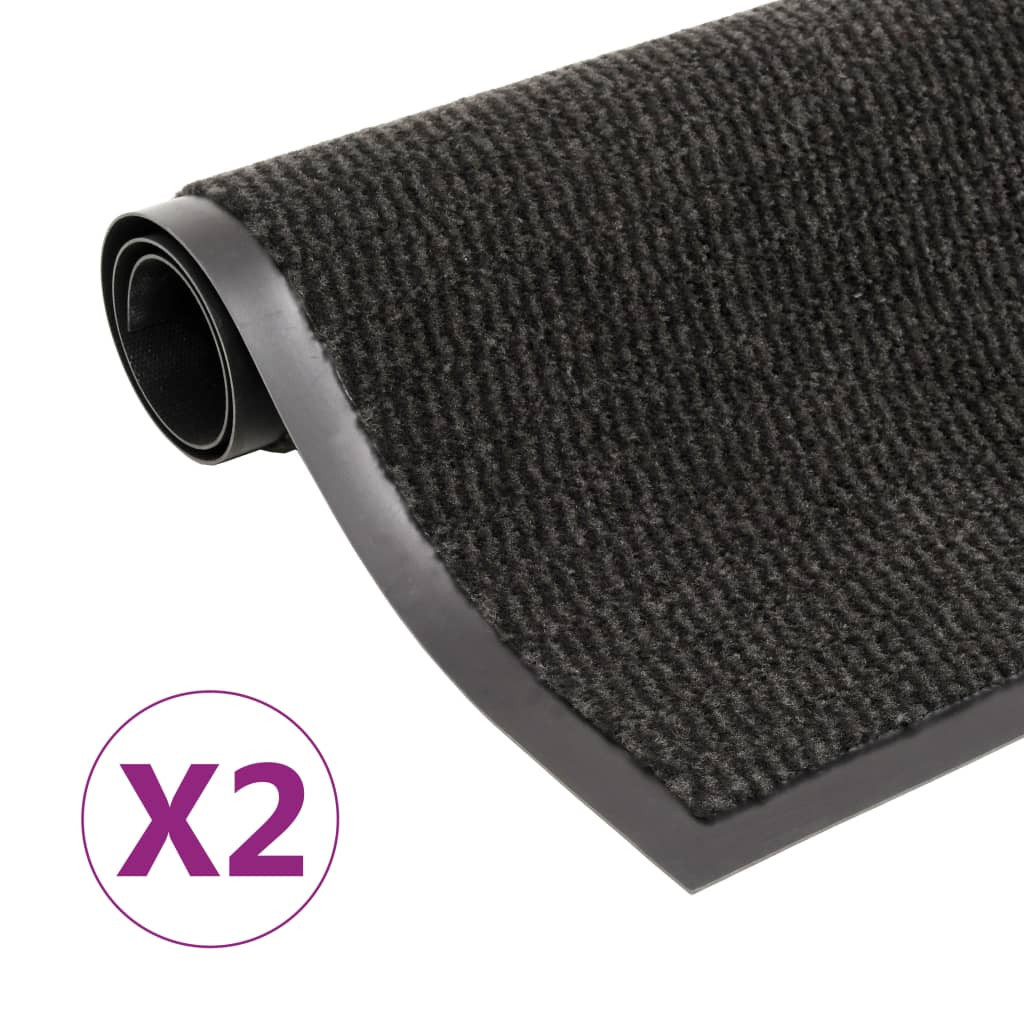 vidaXL Schmutzfangmatten 2 Stk. Rechteckig Getuftet 80x120cm Schwarz