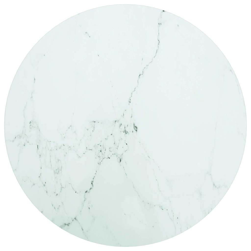 vidaXL Tischplatte Weiß Ø50x0,8 cm Hartglas in Marmoroptik