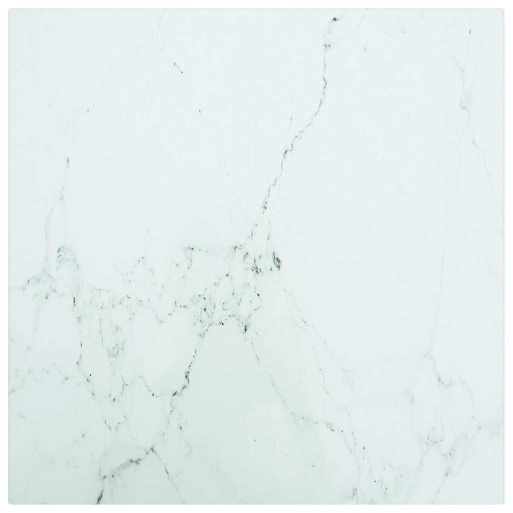 vidaXL Tischplatte Weiß 40x40 cm 6 mm Hartglas in Marmoroptik