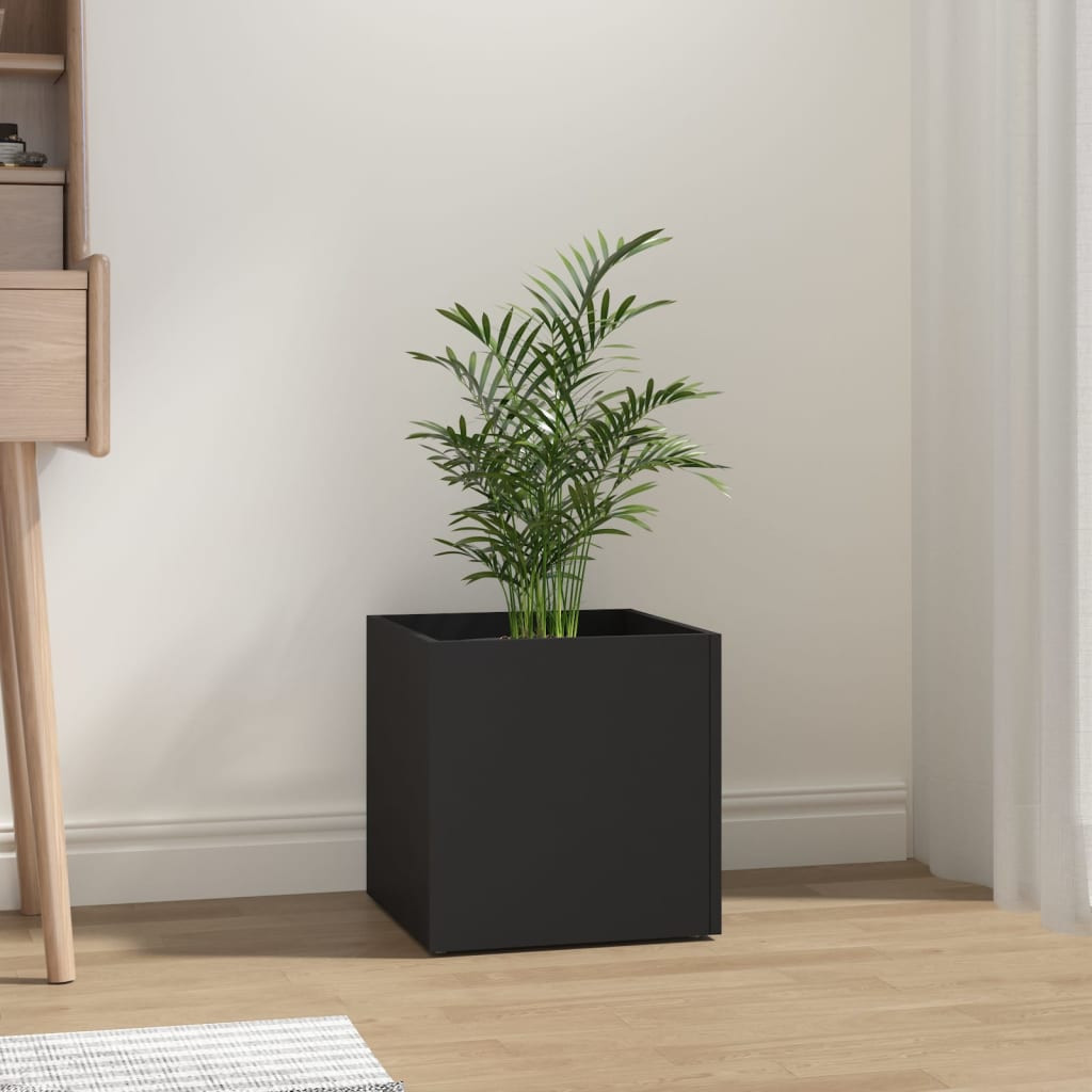 vidaXL Pflanzgefäß Schwarz 40x40x40 cm Holzwerkstoff