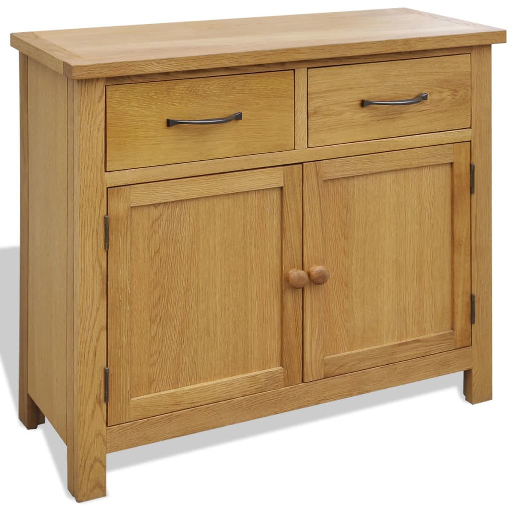 vidaXL Sideboard 90x33,5x83 cm Massivholz Eiche
