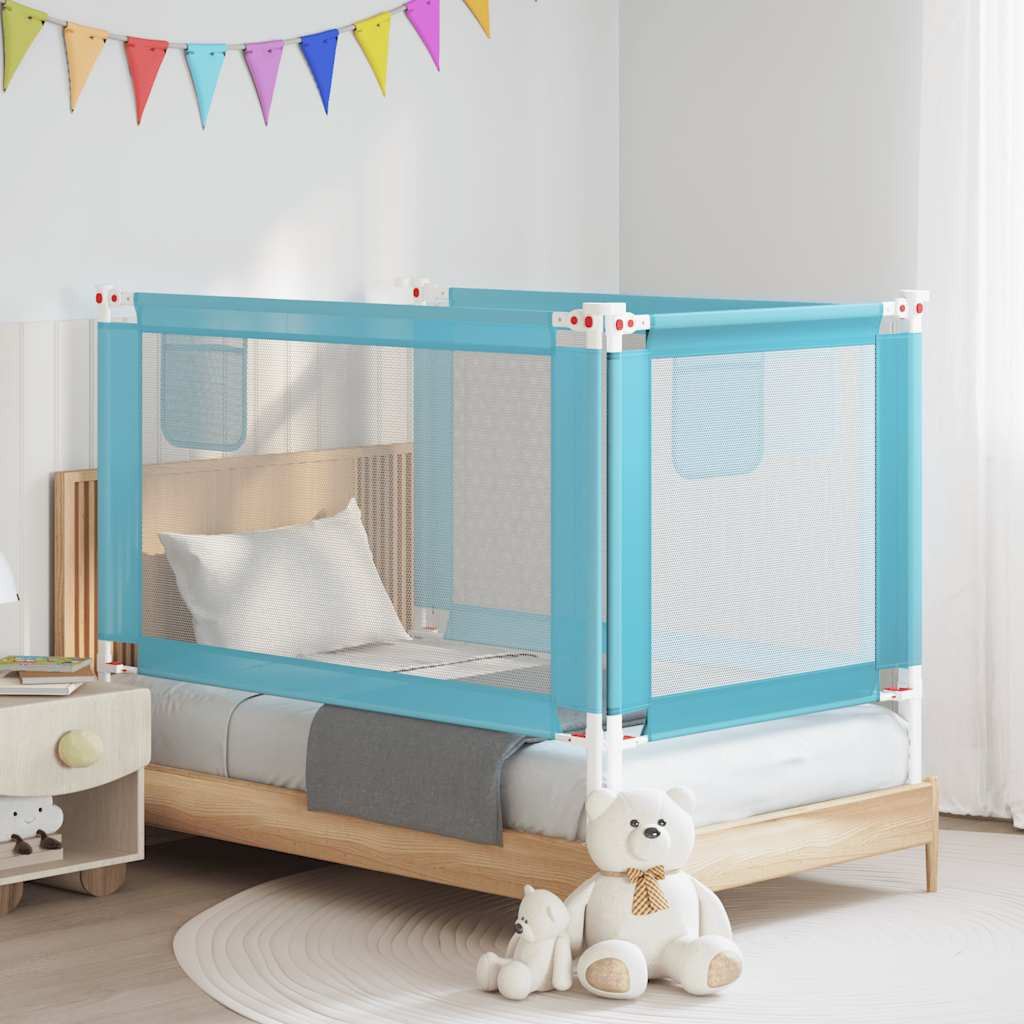 vidaXL Kleinkind-Bettschutzgitter Blau 140x25 cm Stoff