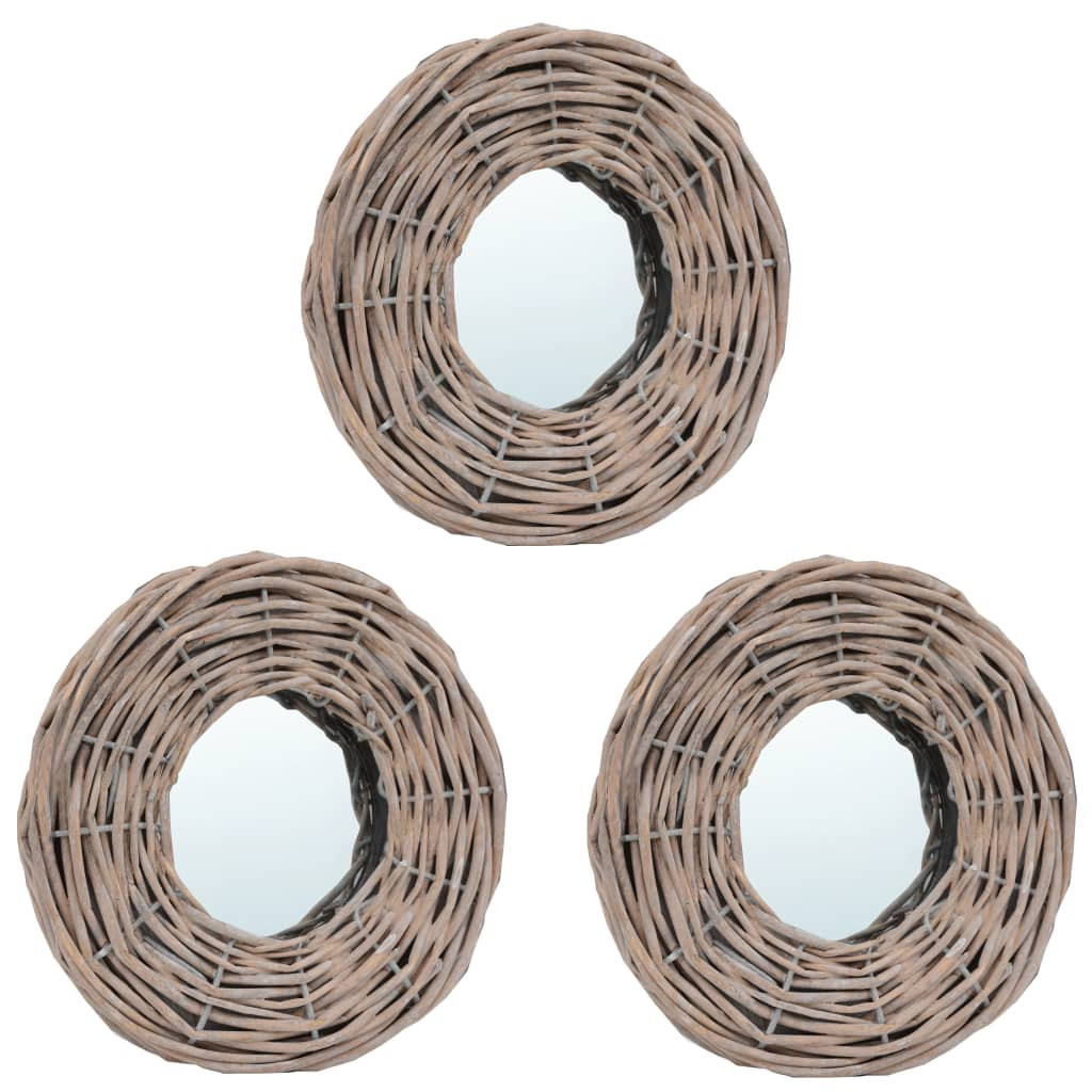 vidaXL Spiegel 3 Stk. 15 cm Weide