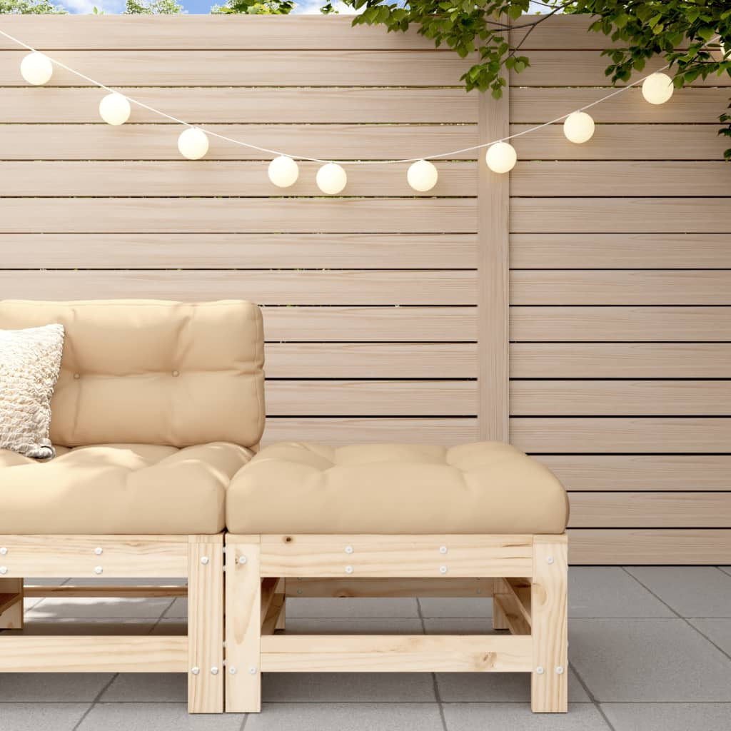 vidaXL Gartenhocker mit Kissen Massivholz Kiefer