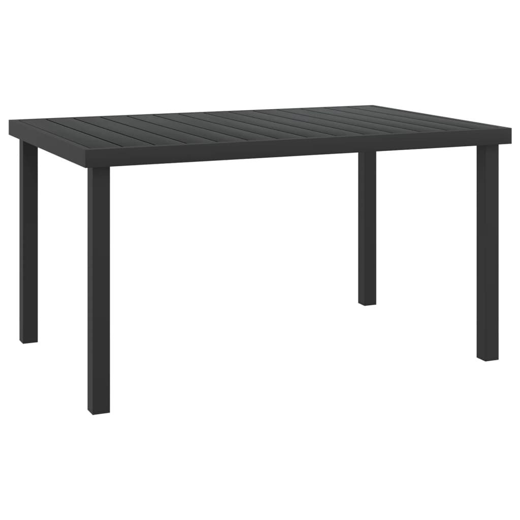 vidaXL Gartentisch Schwarz 140x90x74 cm Aluminium und WPC