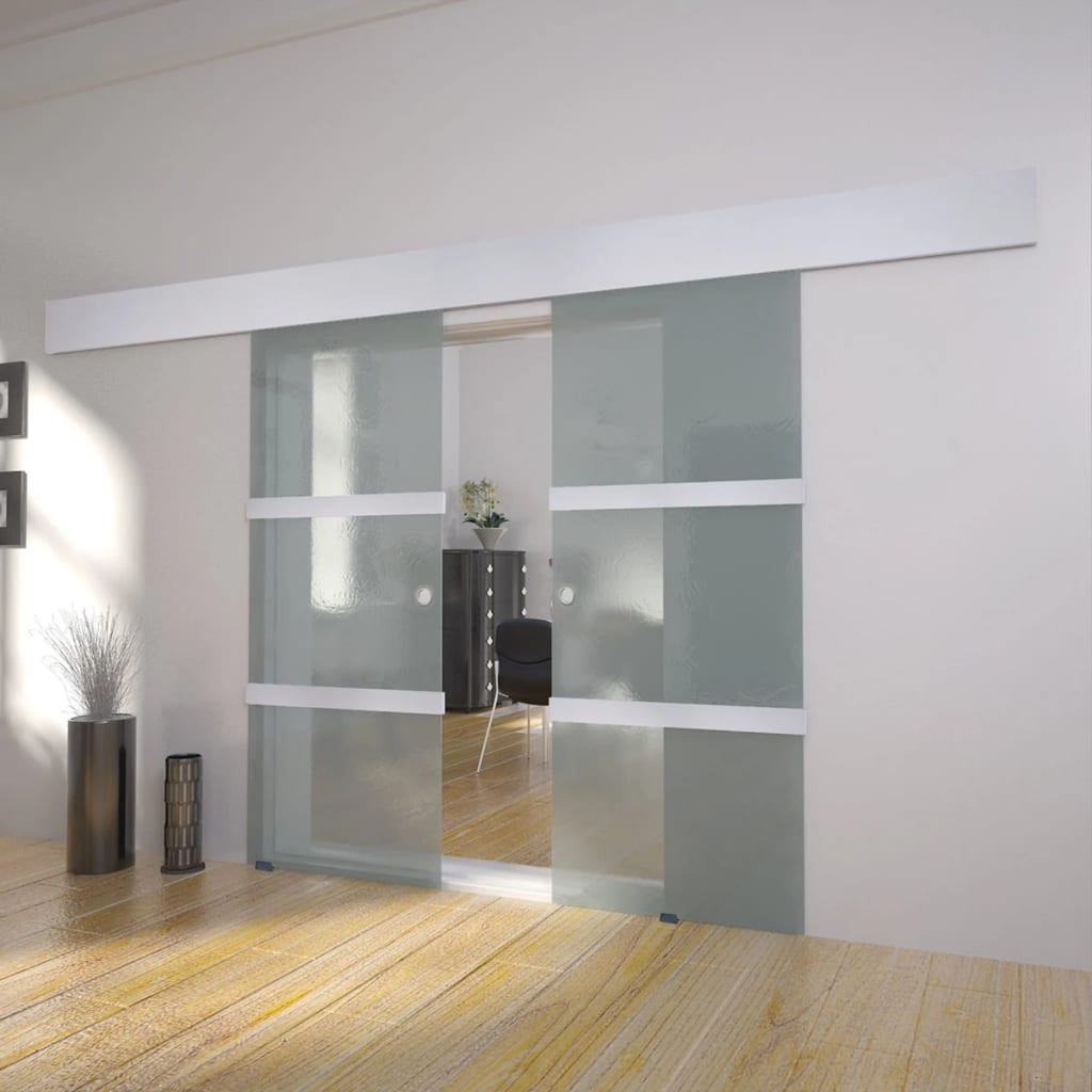 vidaXL Doppelschiebetür Glas