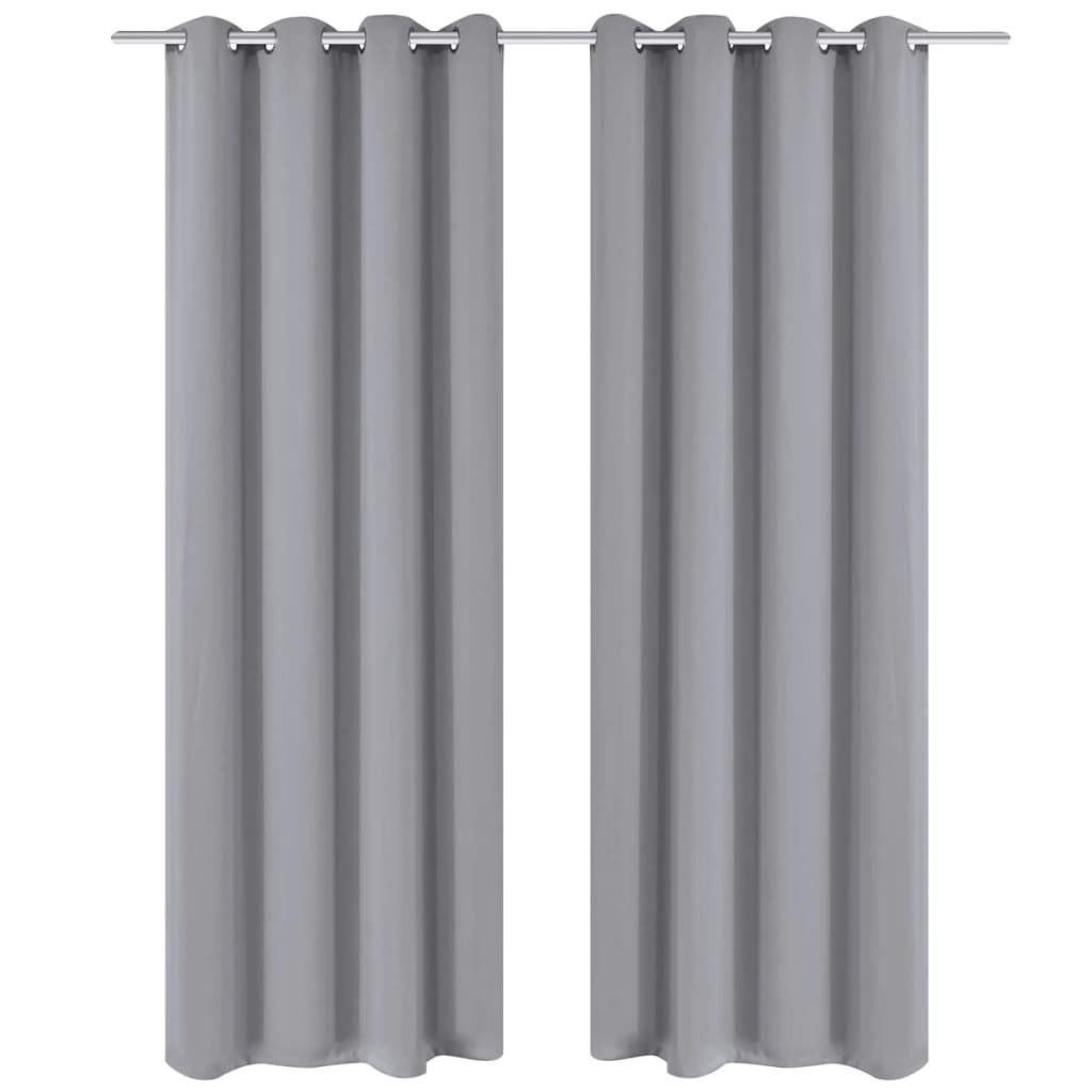 vidaXL Verdunkelungsvorhänge 2 Stk. mit Metallösen 135 x 175 cm Grau