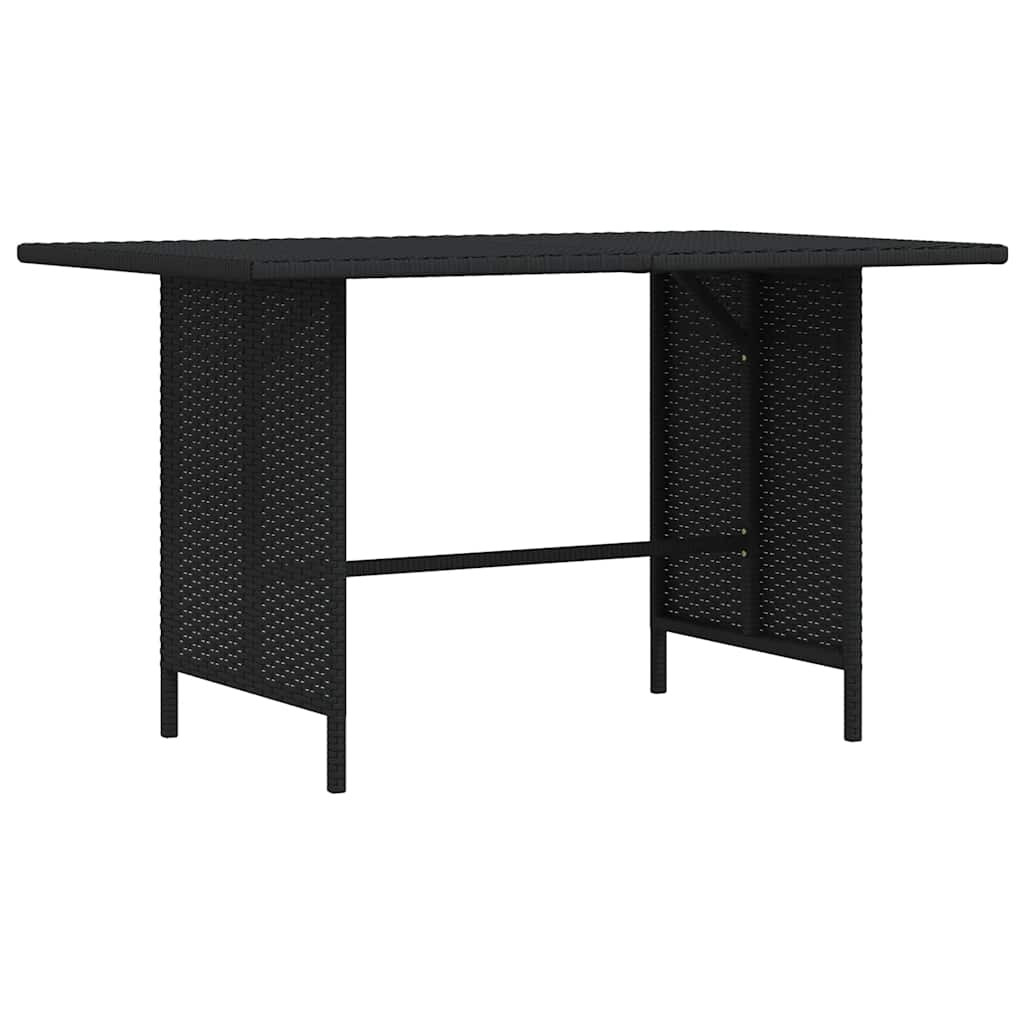 vidaXL Garten-Esstisch Schwarz 110x70x65 cm Poly Rattan