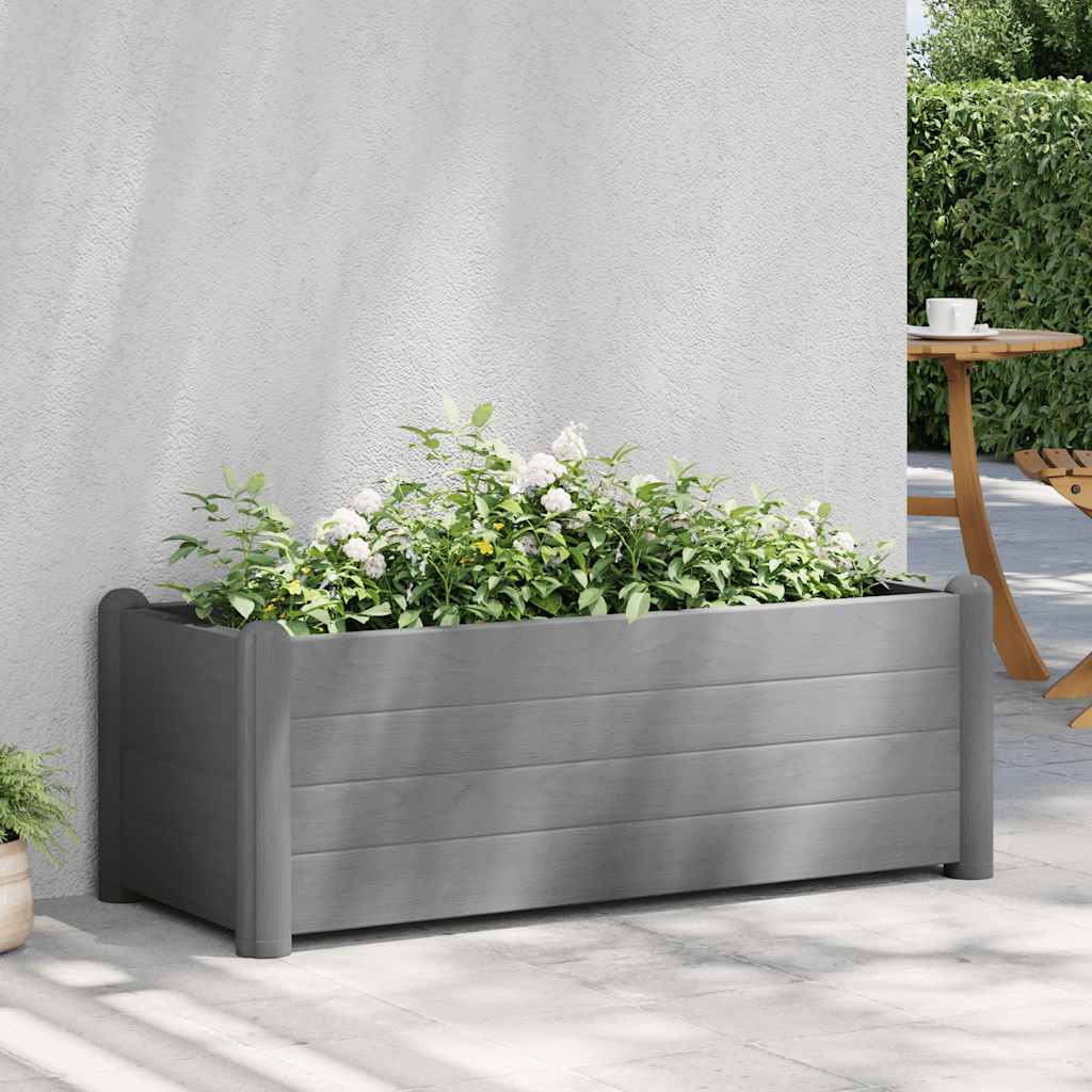 vidaXL Garten-Hochbeet PP Steingrau 100x43x35 cm