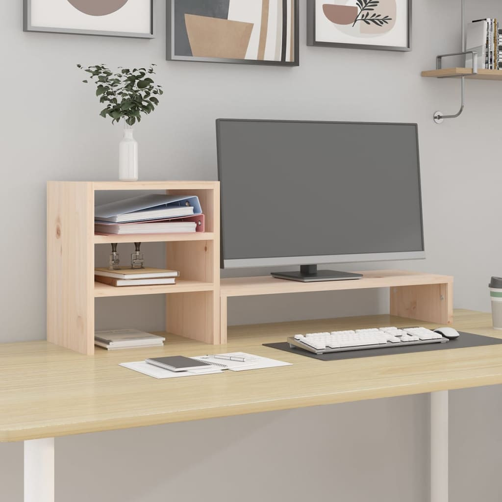 vidaXL Monitorständer 81x20x30 cm Massivholz Kiefer