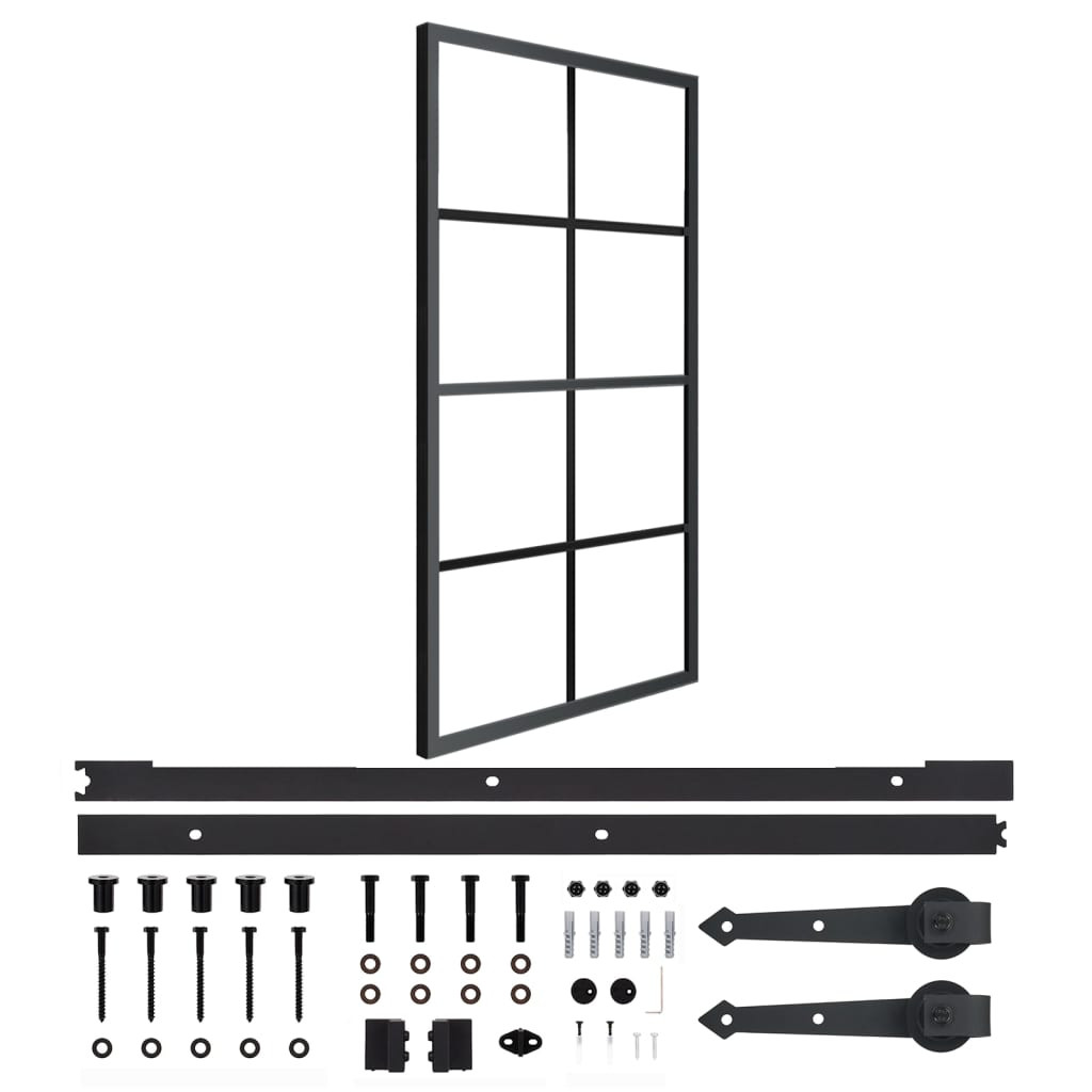 vidaXL Schiebetür Aluminium und ESG-Glas mit Beschlägen 102,5x205 cm