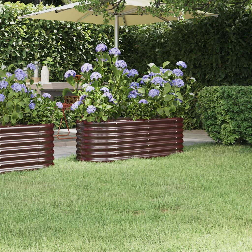 vidaXL Hochbeet Verzinkter Stahl 114x40x36 cm Braun