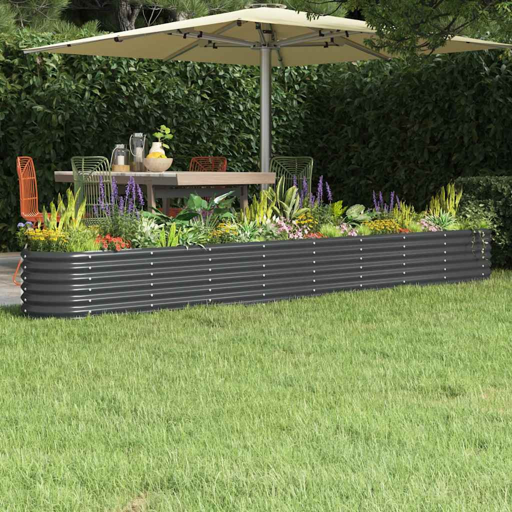 vidaXL Hochbeet Verzinkter Stahl 332x40x36 cm Anthrazit