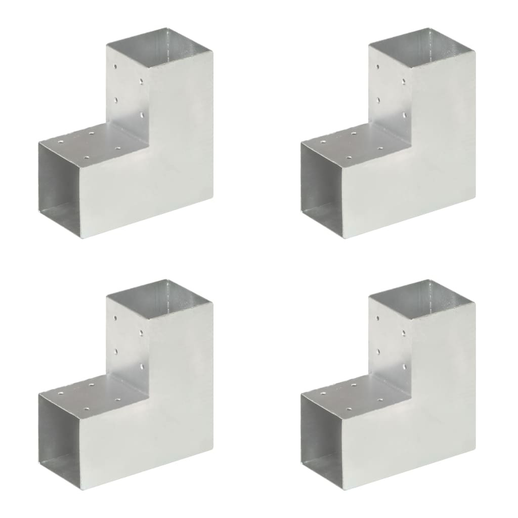 vidaXL Pfostenverbinder 4 Stk. L-Form Verzinktes Metall 91 x 91 mm