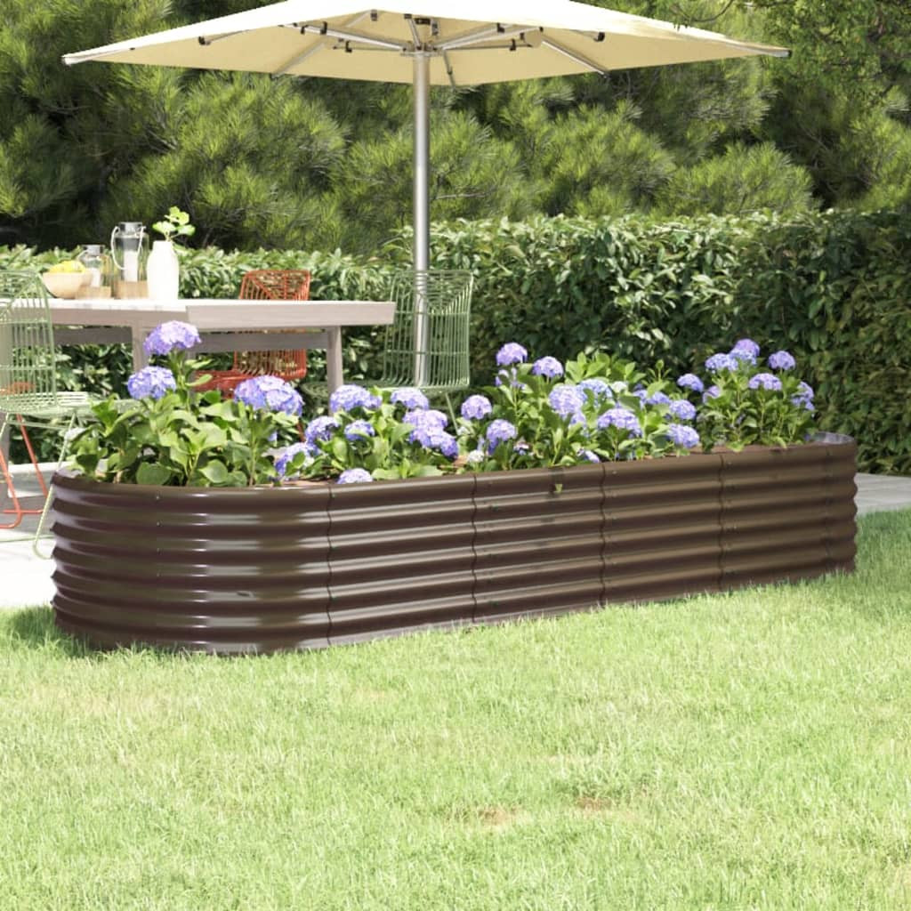 vidaXL Hochbeet Verzinkter Stahl 224x80x36 cm Braun