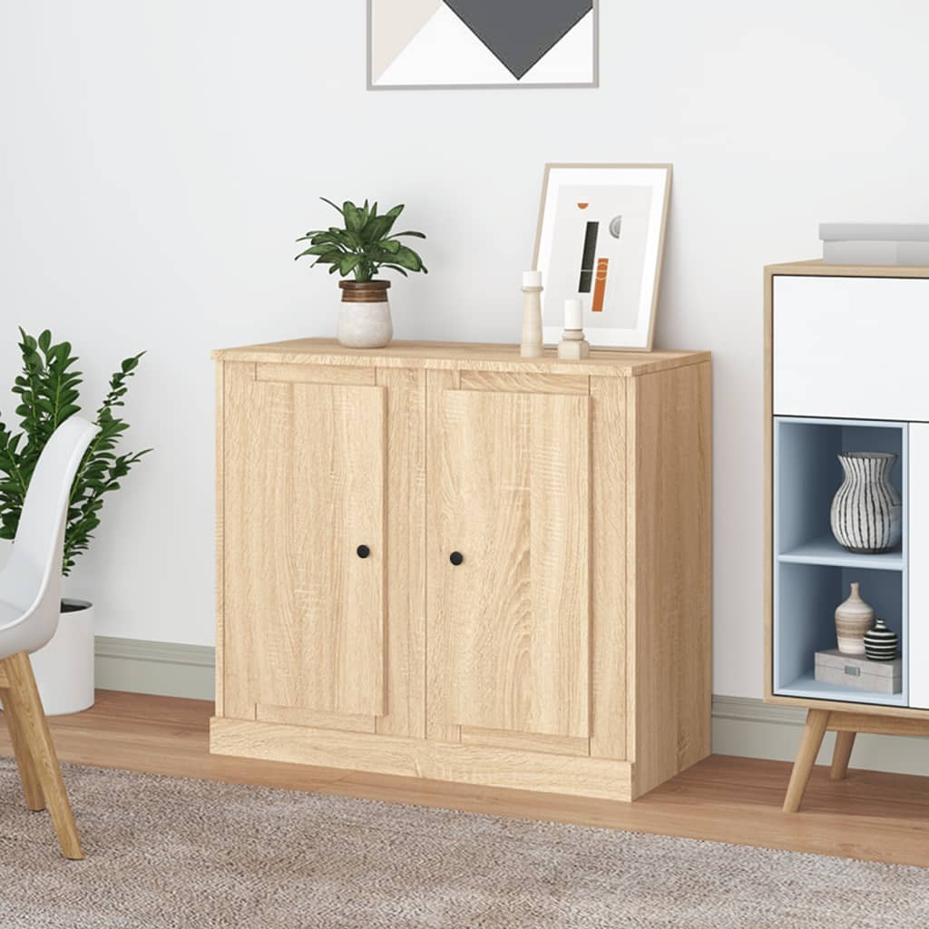 vidaXL Sideboards 2 Stk. Sonoma-Eiche 37,5x35,5x67,5 cm Holzwerkstoff