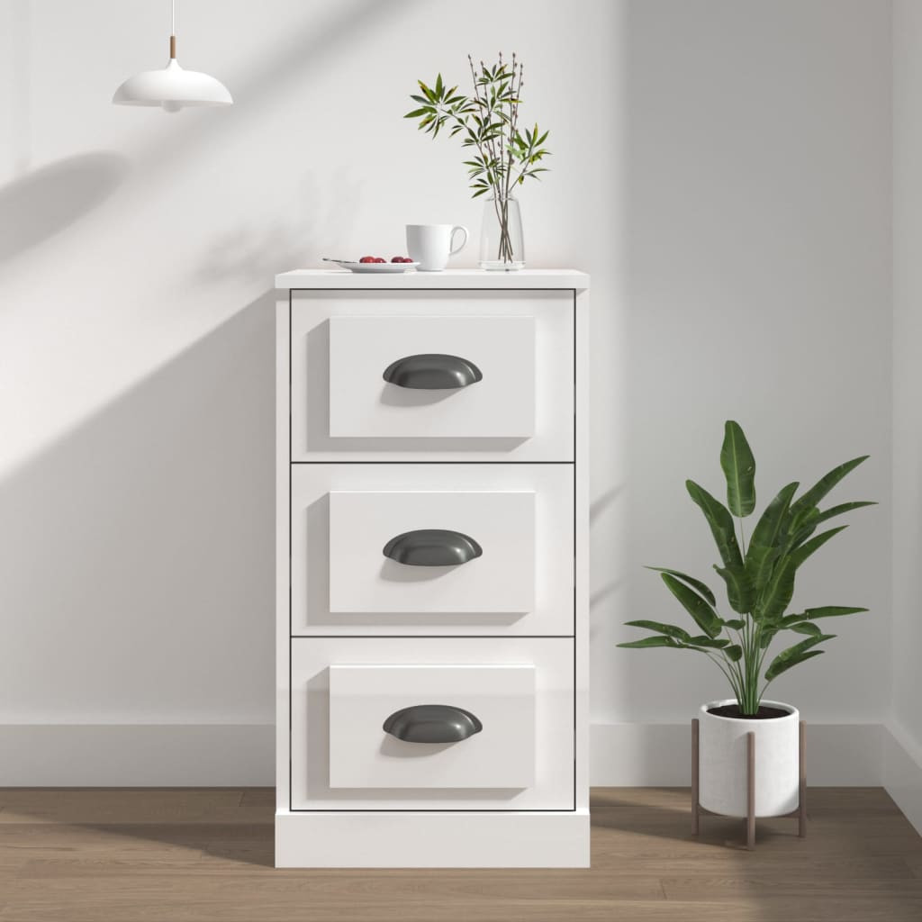 vidaXL Sideboard Hochglanz-Weiß 36x35,5x67,5 cm Holzwerkstoff