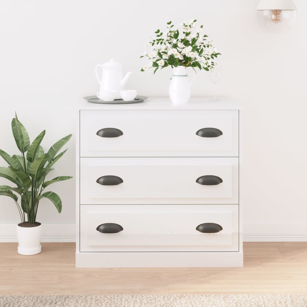 vidaXL Sideboard Hochglanz-Weiß 70x35,5x67,5 cm Holzwerkstoff