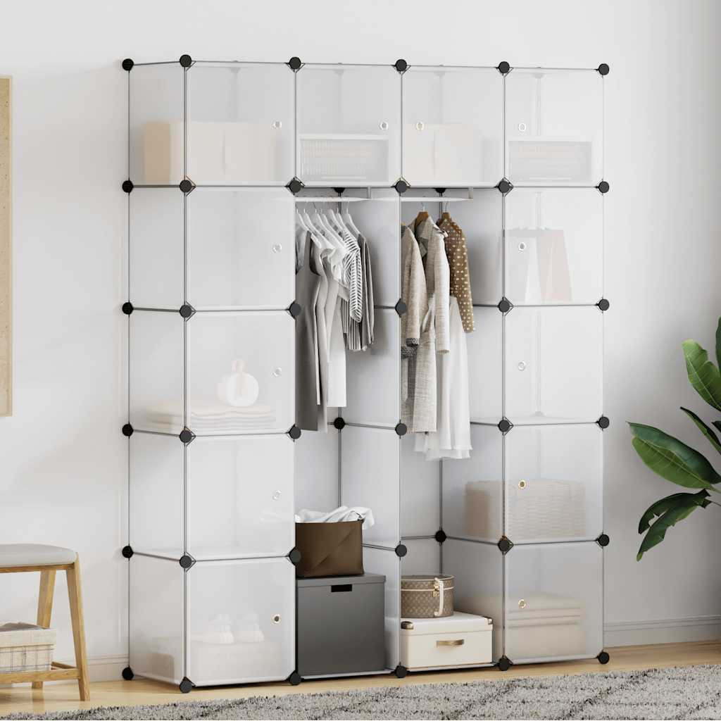 vidaXL Modularer Schrank mit 14 Fächern Weiß 37x146x180,5 cm