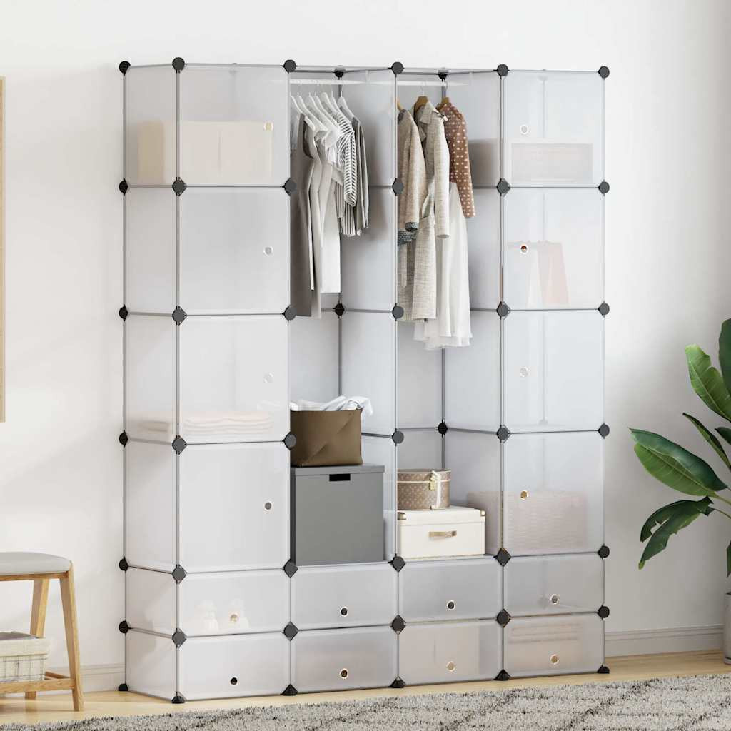 vidaXL Modularer Schrank mit 18 Fächern Weiß 37x146x180,5 cm