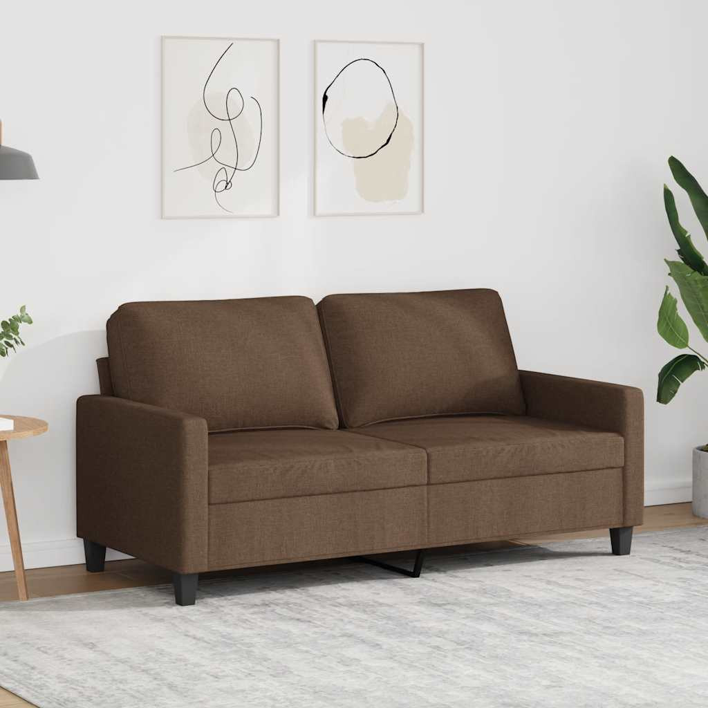 vidaXL 2-Sitzer-Sofa Braun 140 cm Stoff