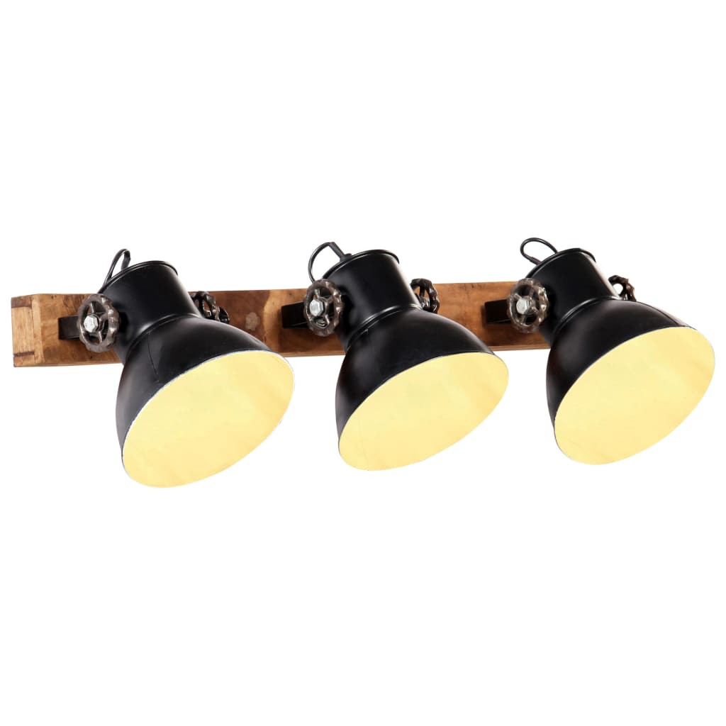 vidaXL Wandlampe Industriestil Schwarz 65x25 cm E27