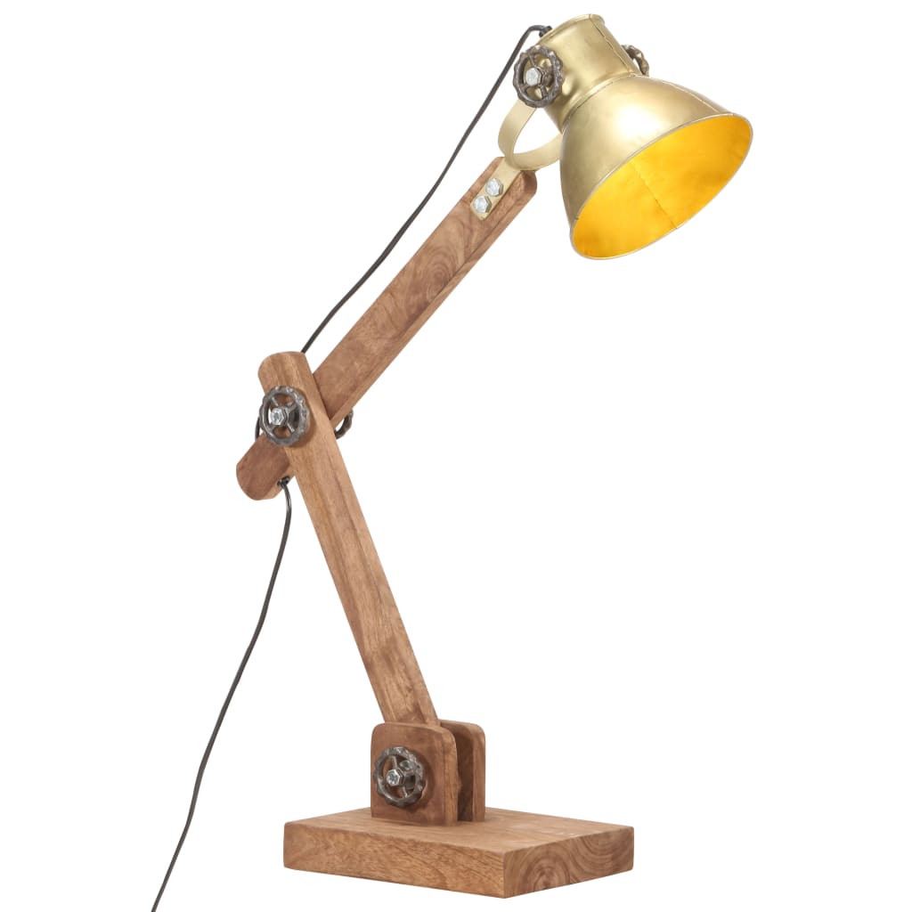 vidaXL Schreibtischlampe Industriestil Messing Rund 58x18x90 cm E27
