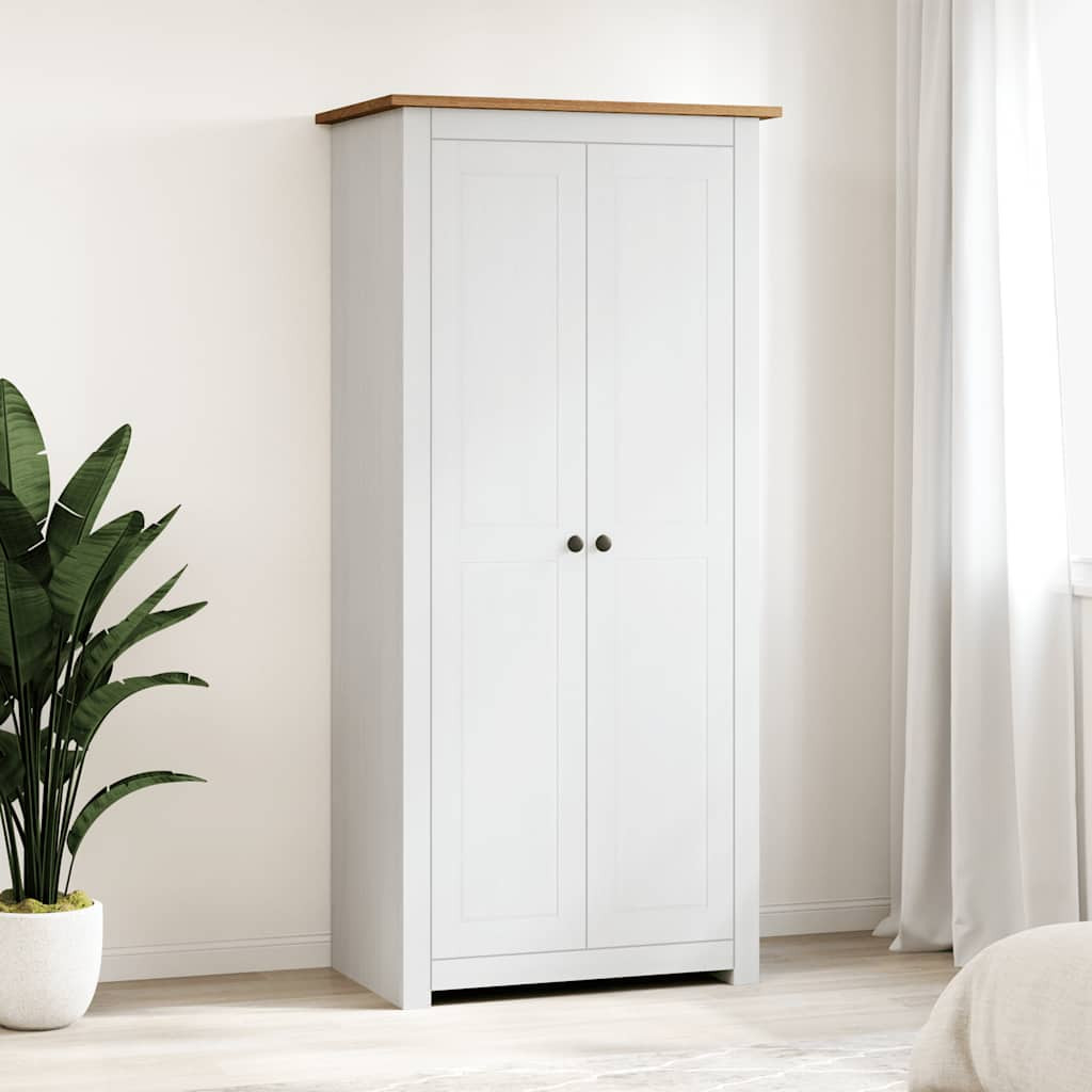 vidaXL Kleiderschrank Weiß 80×50×171,5 cm Kiefer Massiv Panama Serie