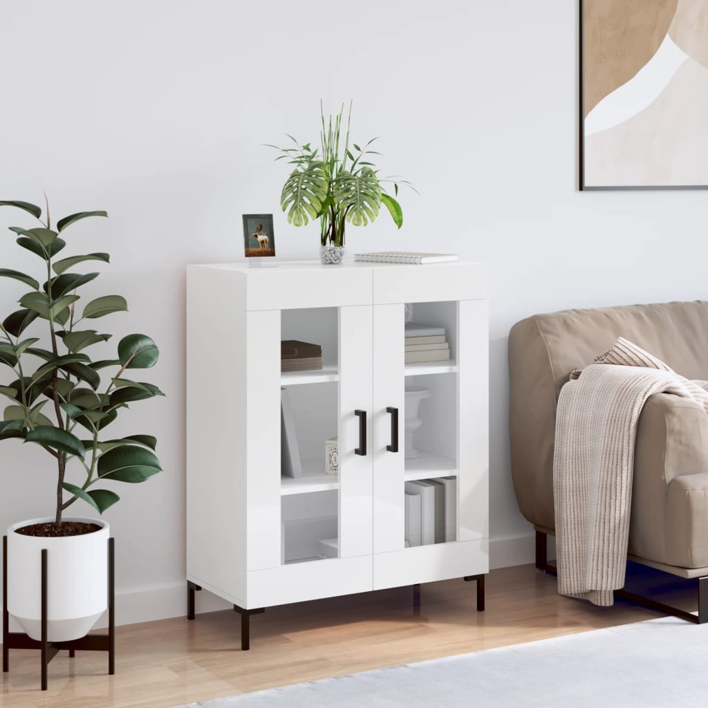 vidaXL Sideboard Hochglanz-Weiß 69,5x34x90 cm Holzwerkstoff