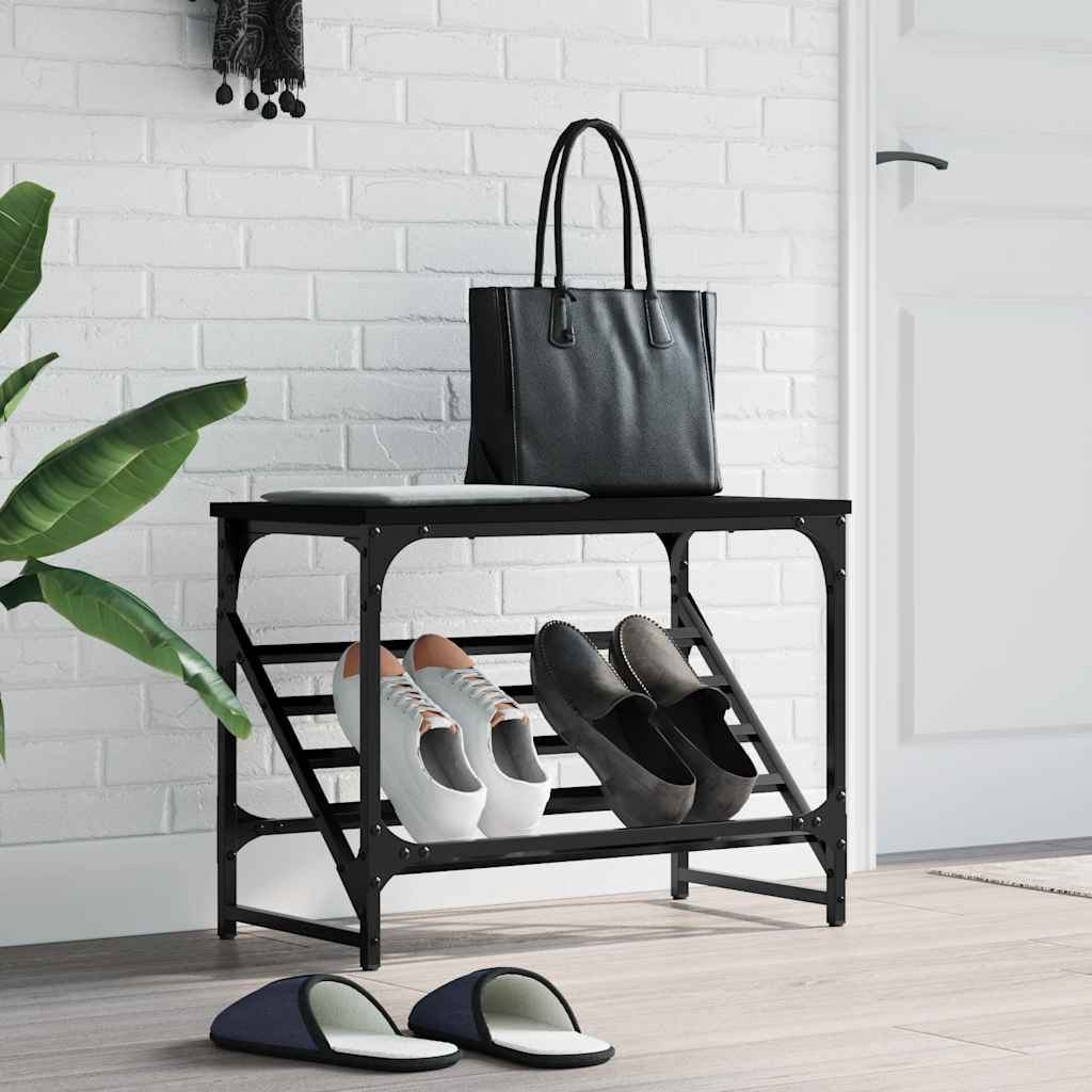 vidaXL Schuhregal Schwarz 60x30x45 cm Holzwerkstoff