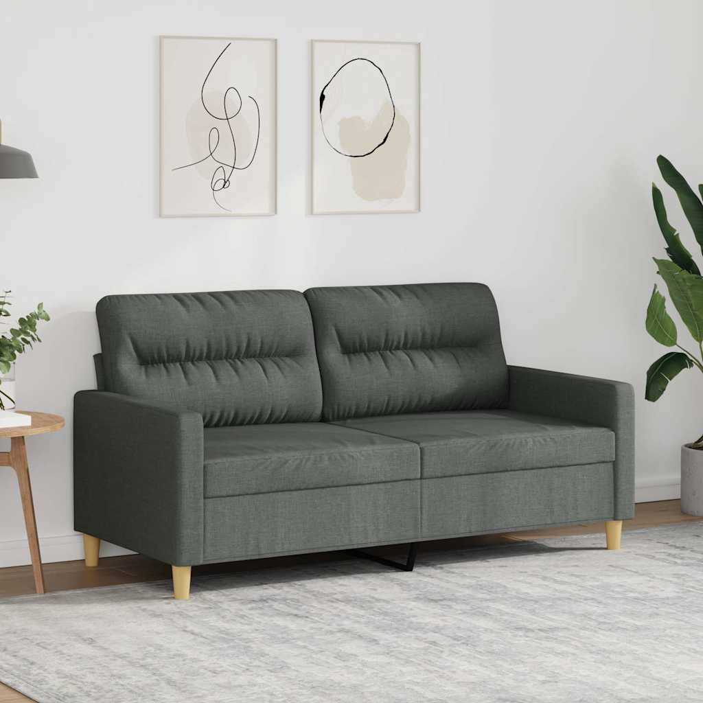 vidaXL 2-Sitzer-Sofa Dunkelgrau 140 cm Stoff