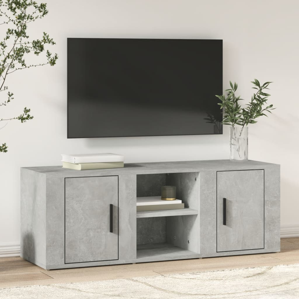 vidaXL TV-Schrank Betongrau 100x31,5x35 cm Holzwerkstoff