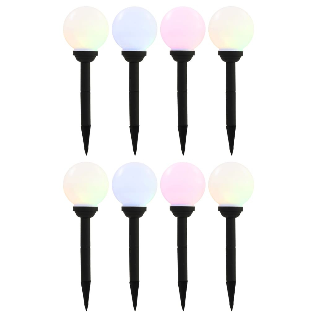 vidaXL Außen-Solarlampen 8 Stk. LED Kugel 15 cm RGB
