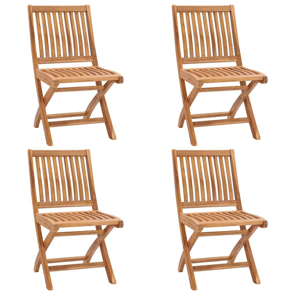 vidaXL Klappbare Gartenstühle 4 Stk. Massivholz Teak